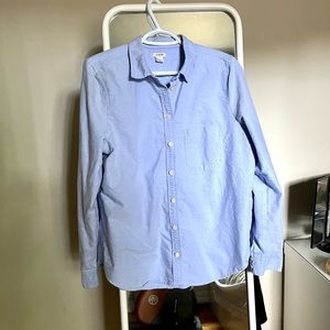 J. Crew Women's Light Blue Button-Up Shirt